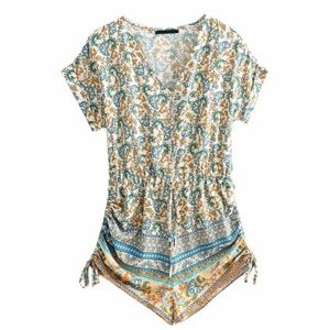 Boho Paisley print Romper